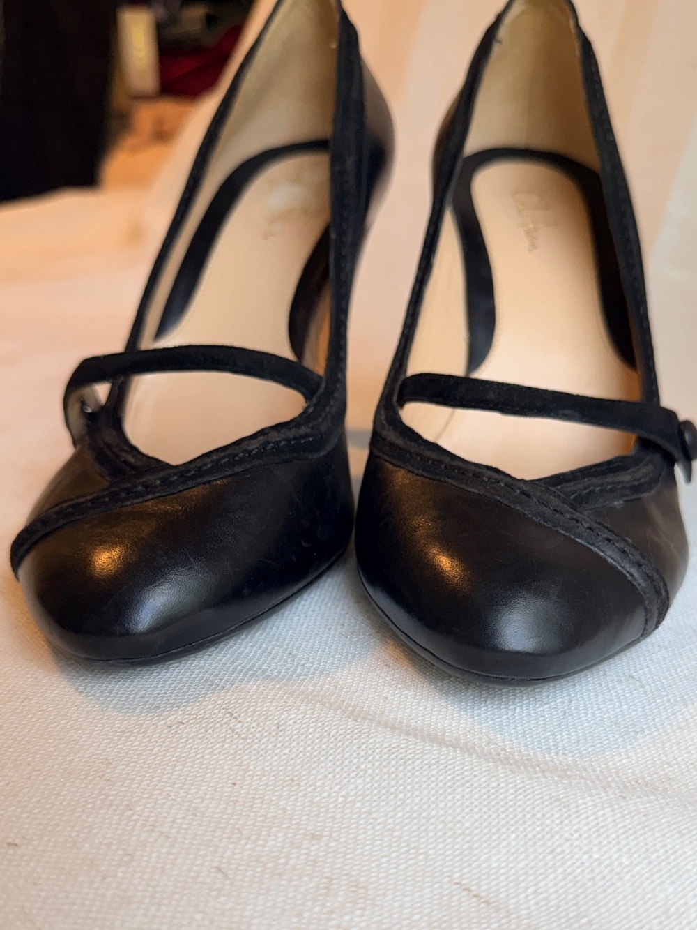 Cole Haan Vintage Black Leather Mary Jane Pumps Heels Size 9B Brazil - Picture 6 of 9